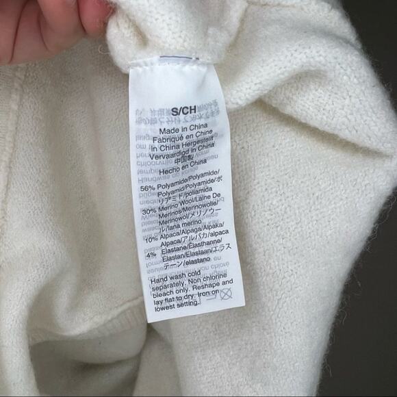 Madewell Wool Alpaca Wrap-Front Pullover Sweater Size Small - Picture 6 of 6